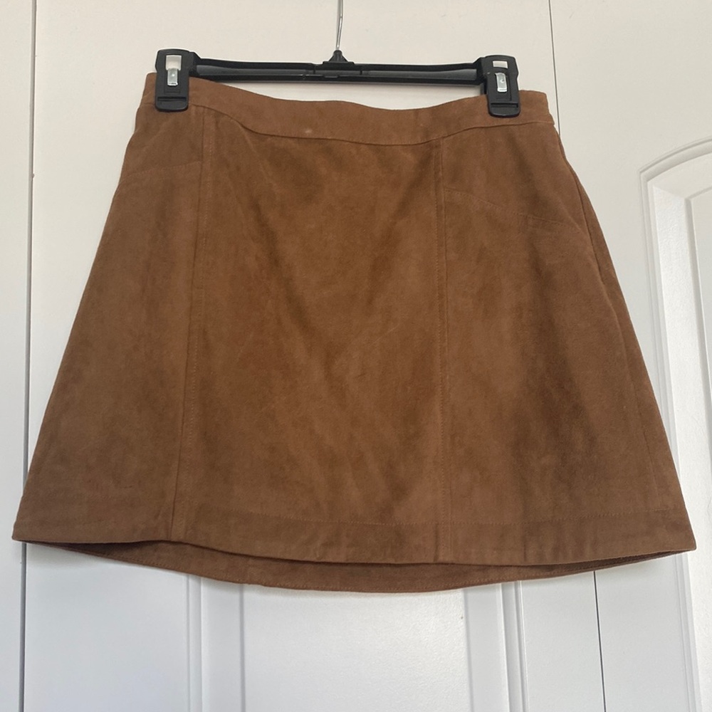 A&F Brown faux suede mini skirt